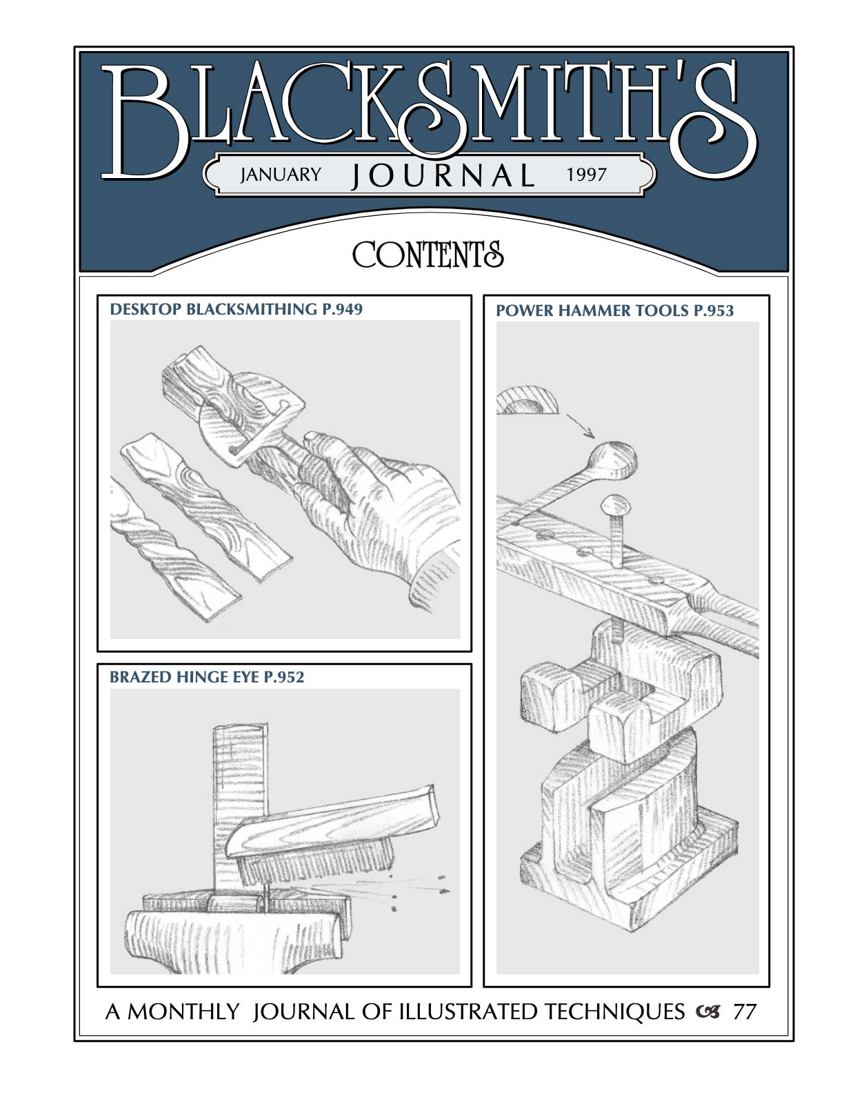 Cover image of Blacksmith's Journal with desktop smithing article.