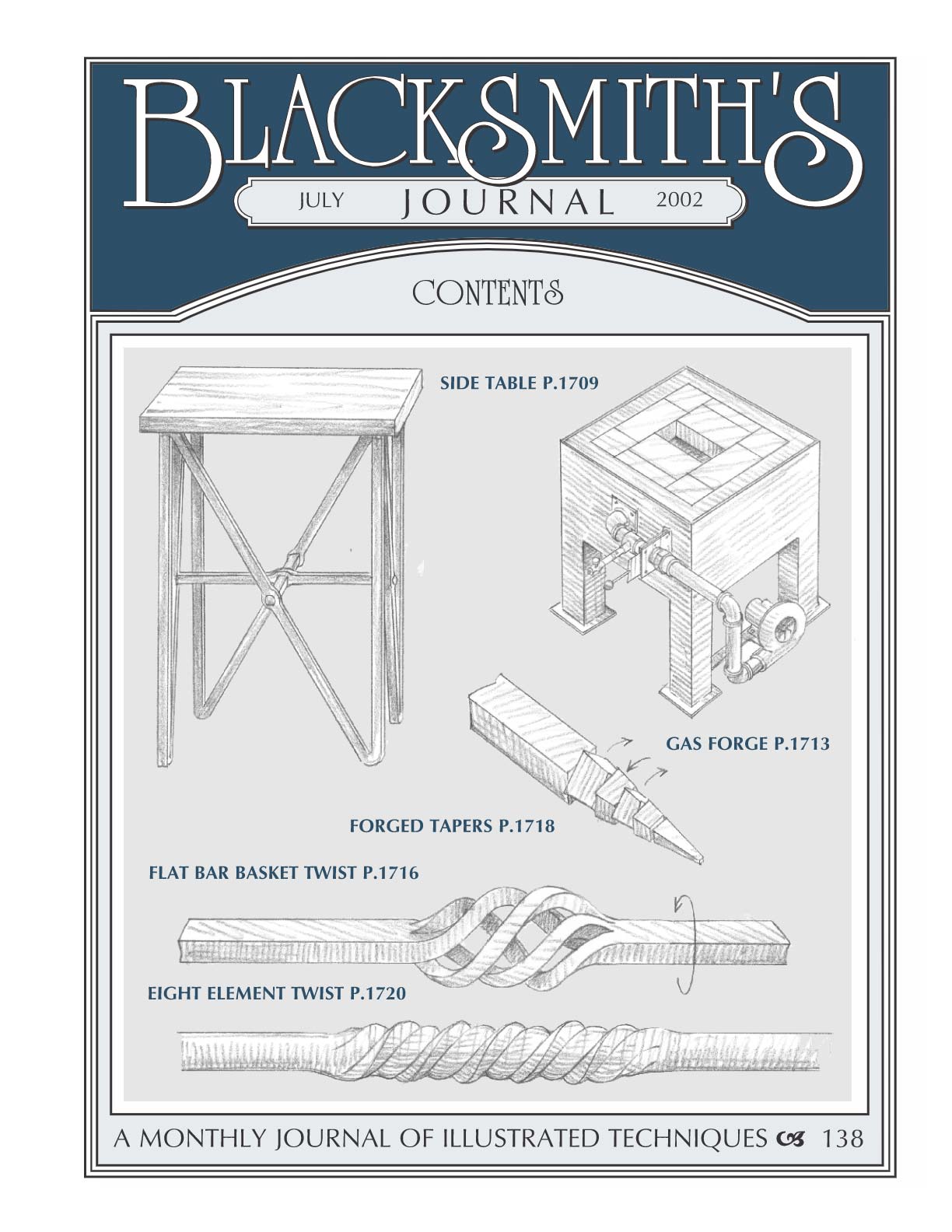 Cover image of Blacksmith's Journal with flat bar twist article.