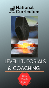 ABANA National Curriculum ad for a class offering online tutorials and coaching for Level I.