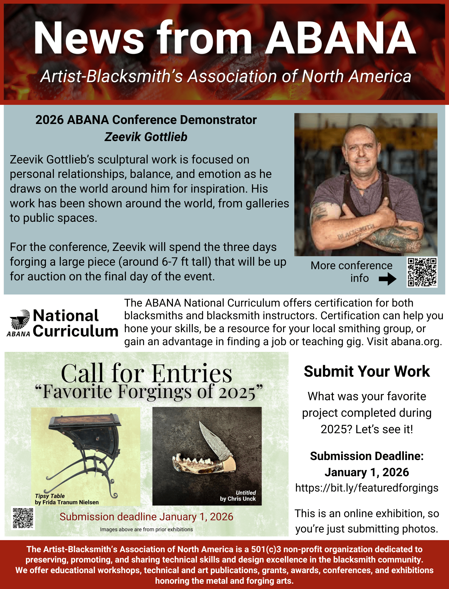 Oct 15 – Dec 31, 2025 (News from ABANA)